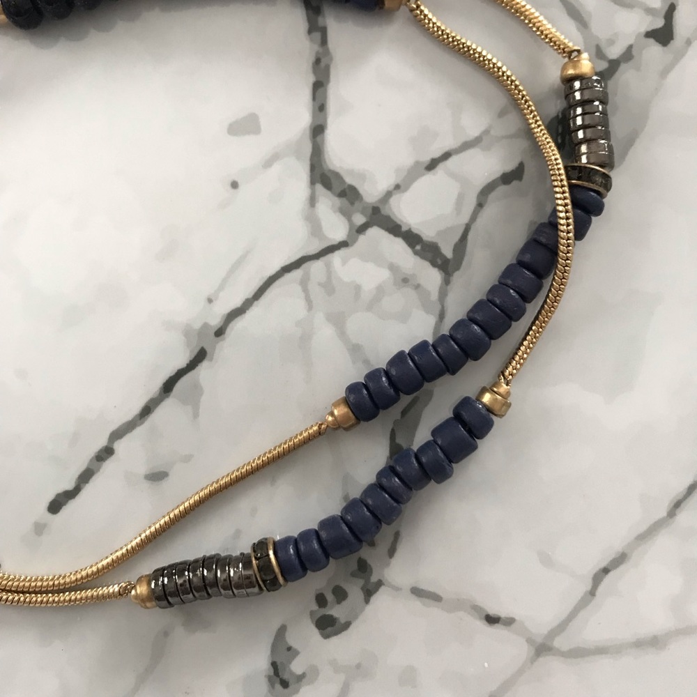 NWT Kenneth Cole goldtone beaded station necklace